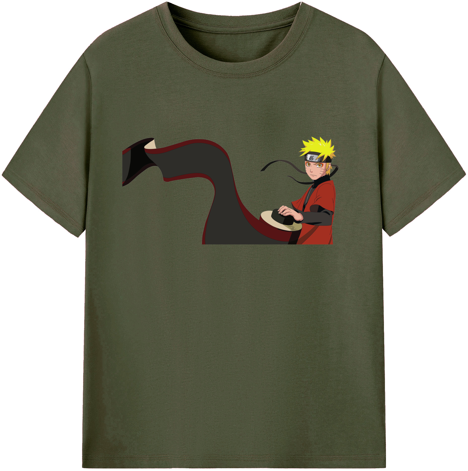 （画像用） NARUTO -ナルト- うずまき ナルト Uzumaki Naruto 綿100％ メンズ半袖Tシャツ｜肌触りやわらか＆通気性